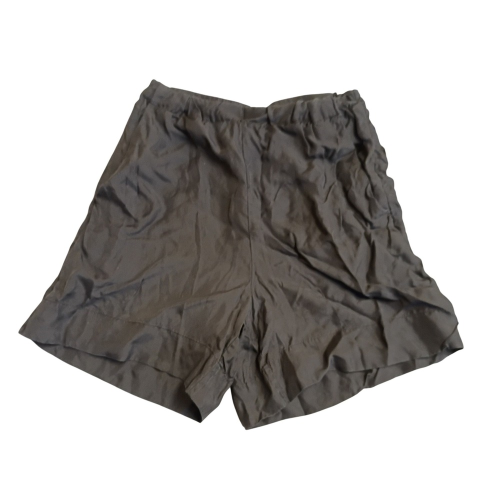 H&M Silk Blend Shorts Womens 4 Dark Grey Elastic Waist Casual Minimalist